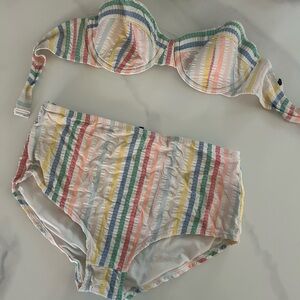 J. Crew Multicolor Striped Bikini